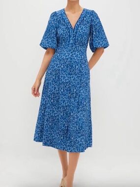 NWT Tuckernuck Seaport Blue Dana Moire Floral Midi Dress Medium